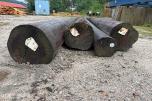 4 STK KREOSOTIMPREGNERTE STOLPER – CA. 9 M LENGDER