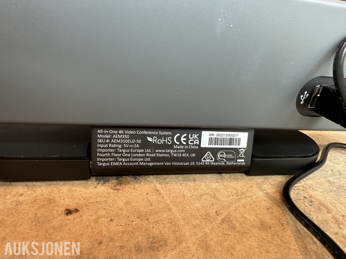 2024 TCL 75QLED780K 75 tommer QLED Google TV med Targus AEM350EUZ 4K konferansesystem