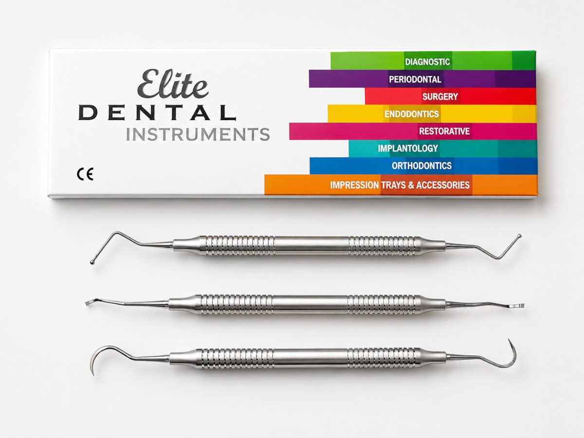 29 stk MedixDent Elite periodontal- og dentalinstrumenter – 4 modeller
