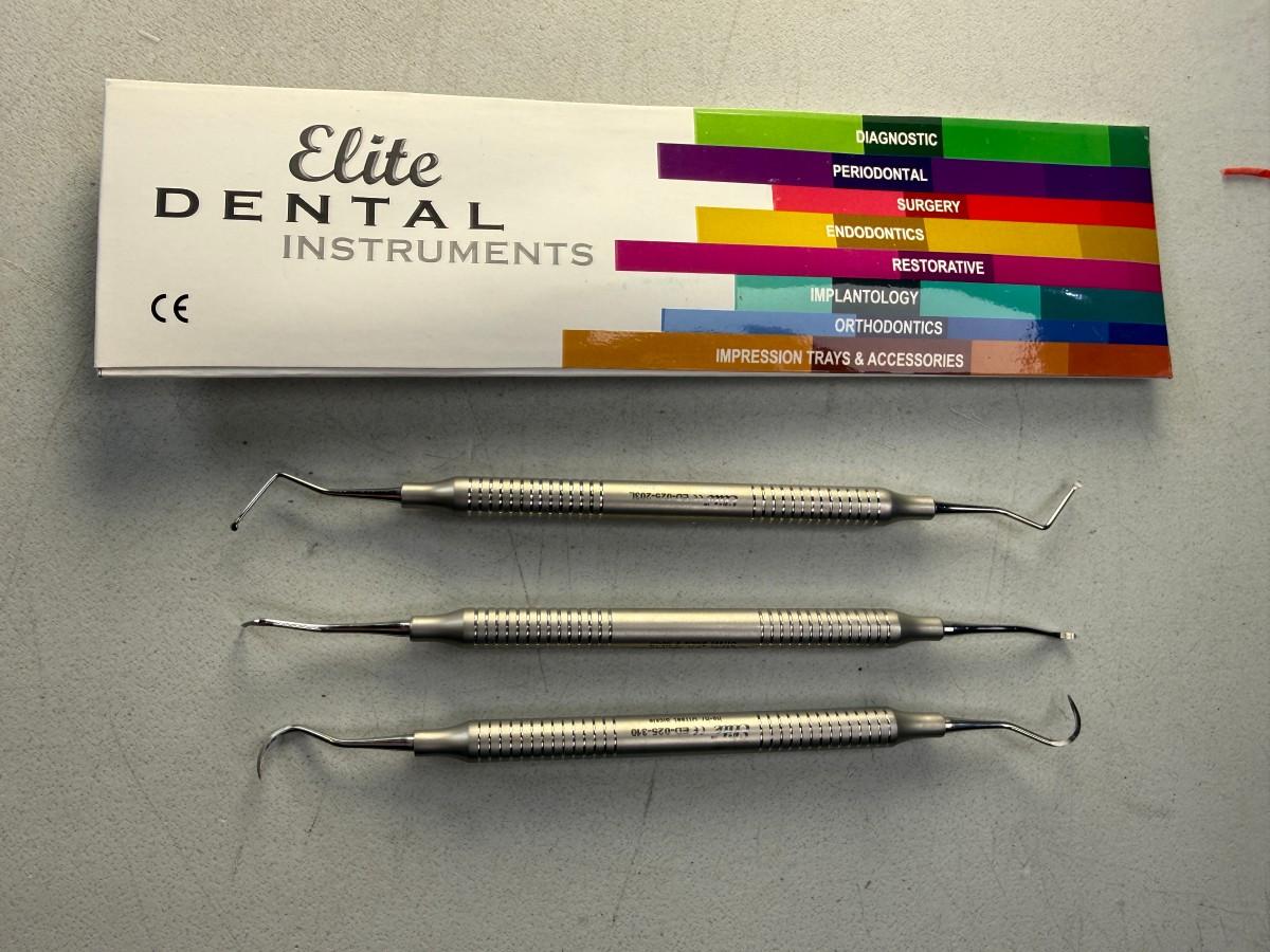 29 stk MedixDent Elite periodontal- og dentalinstrumenter – 4 modeller