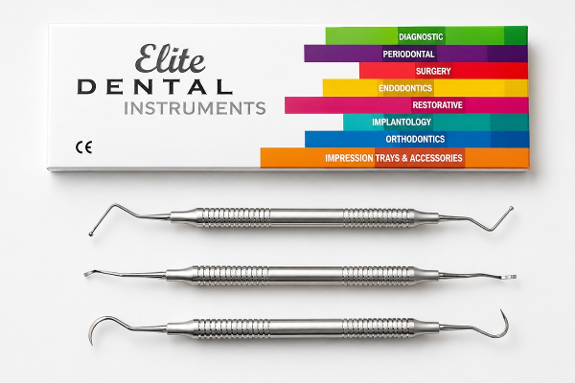 29 stk MedixDent Elite periodontal- og dentalinstrumenter – 4 modeller