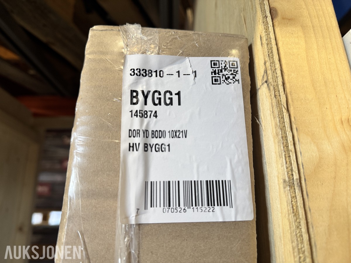 Ny Swedoor ytterdør Bodø 100x210 venstrehengslet hvit