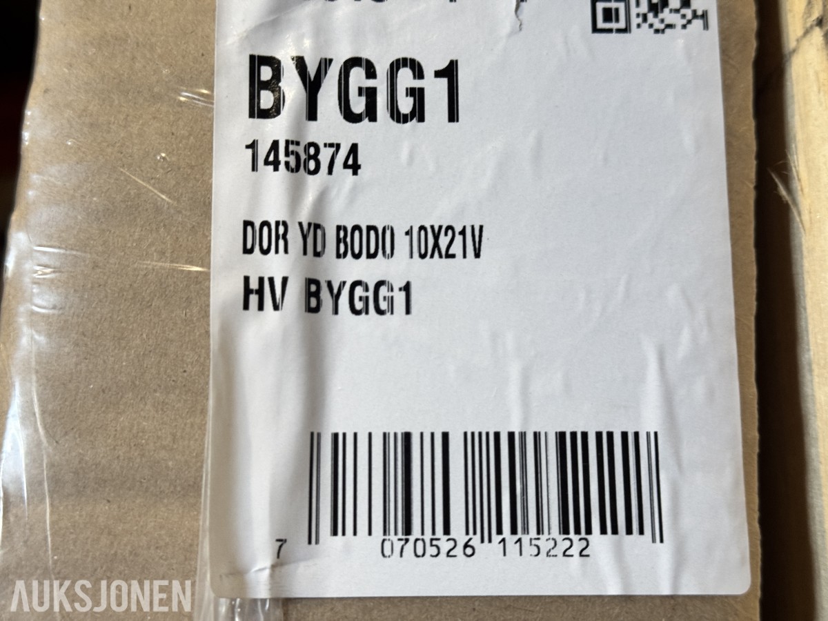 Ny Swedoor ytterdør Bodø 100x210 venstrehengslet hvit