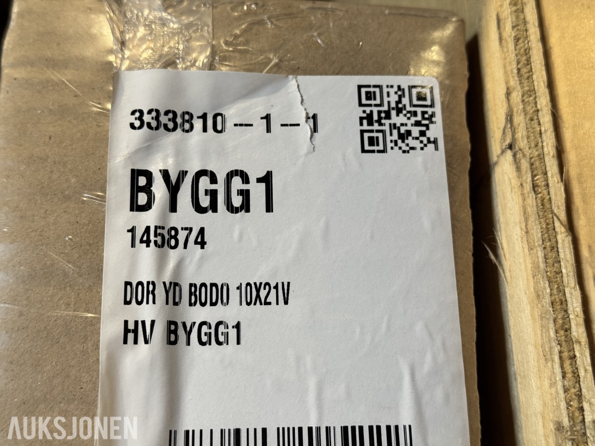 Ny Swedoor ytterdør Bodø 100x210 venstrehengslet hvit