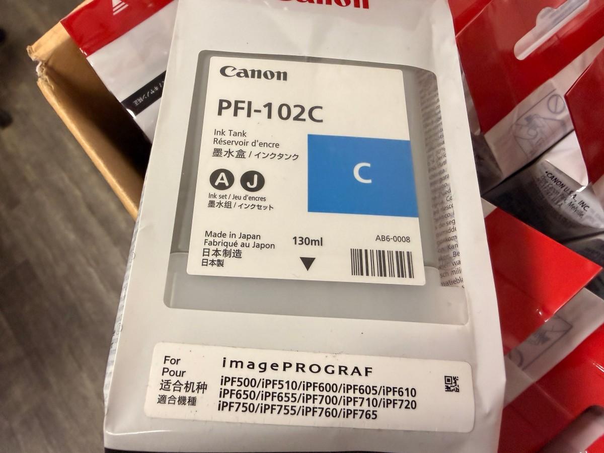 Canon PFI-102 og PFI-104 blekkpatroner 130 ml til imagePROGRAF