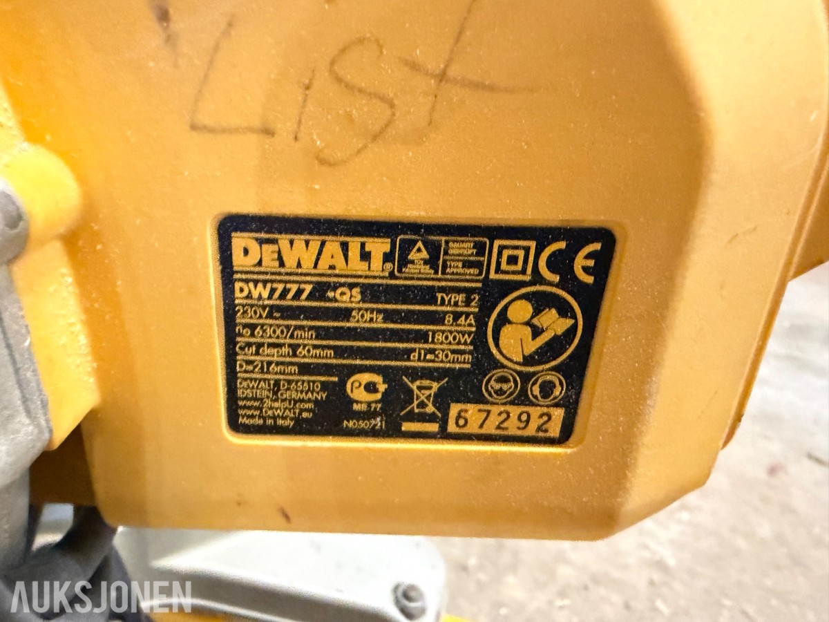 Dewalt sager: DW 777 qs og DW 743