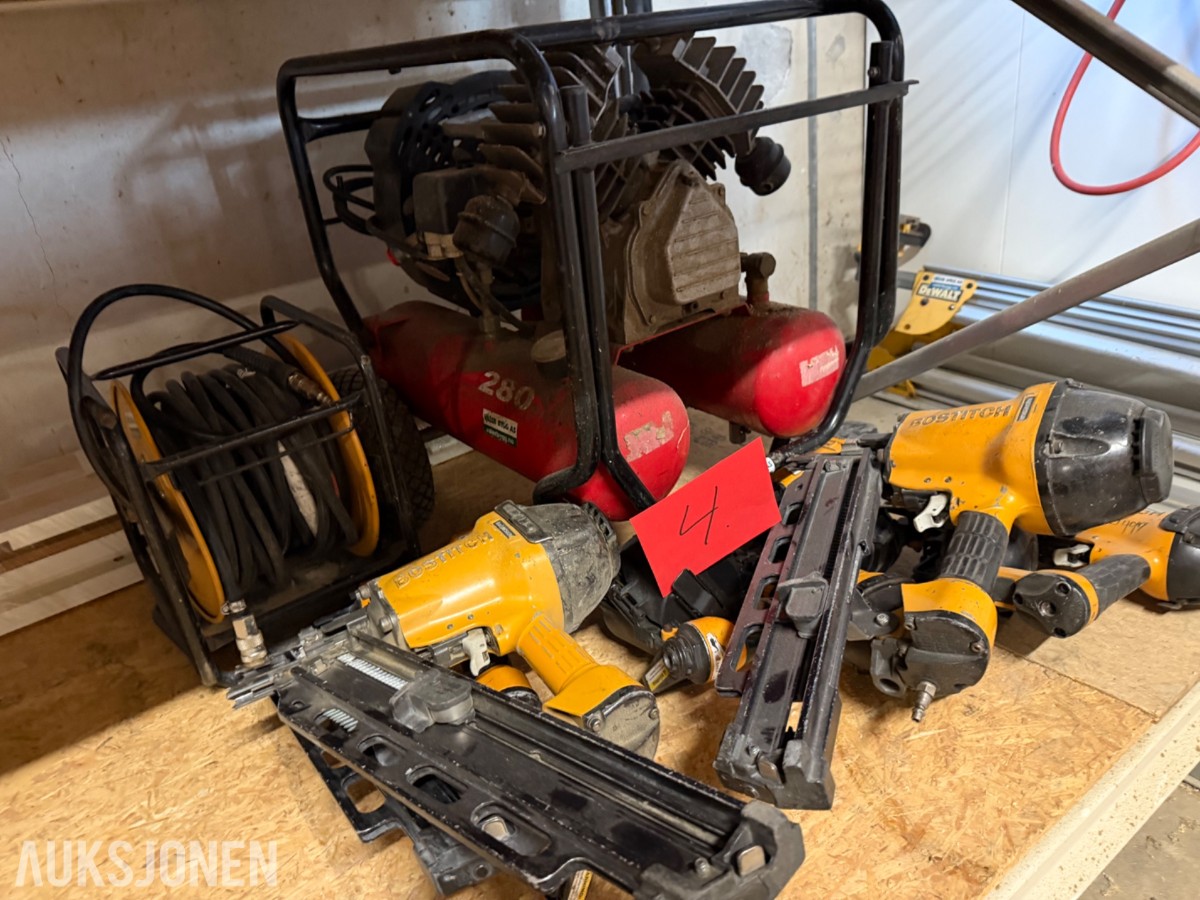Motek kompressor m/ Bostich spikerpistoler