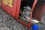 Container 7,3m x2,5m Kappet hull i tak og vegg