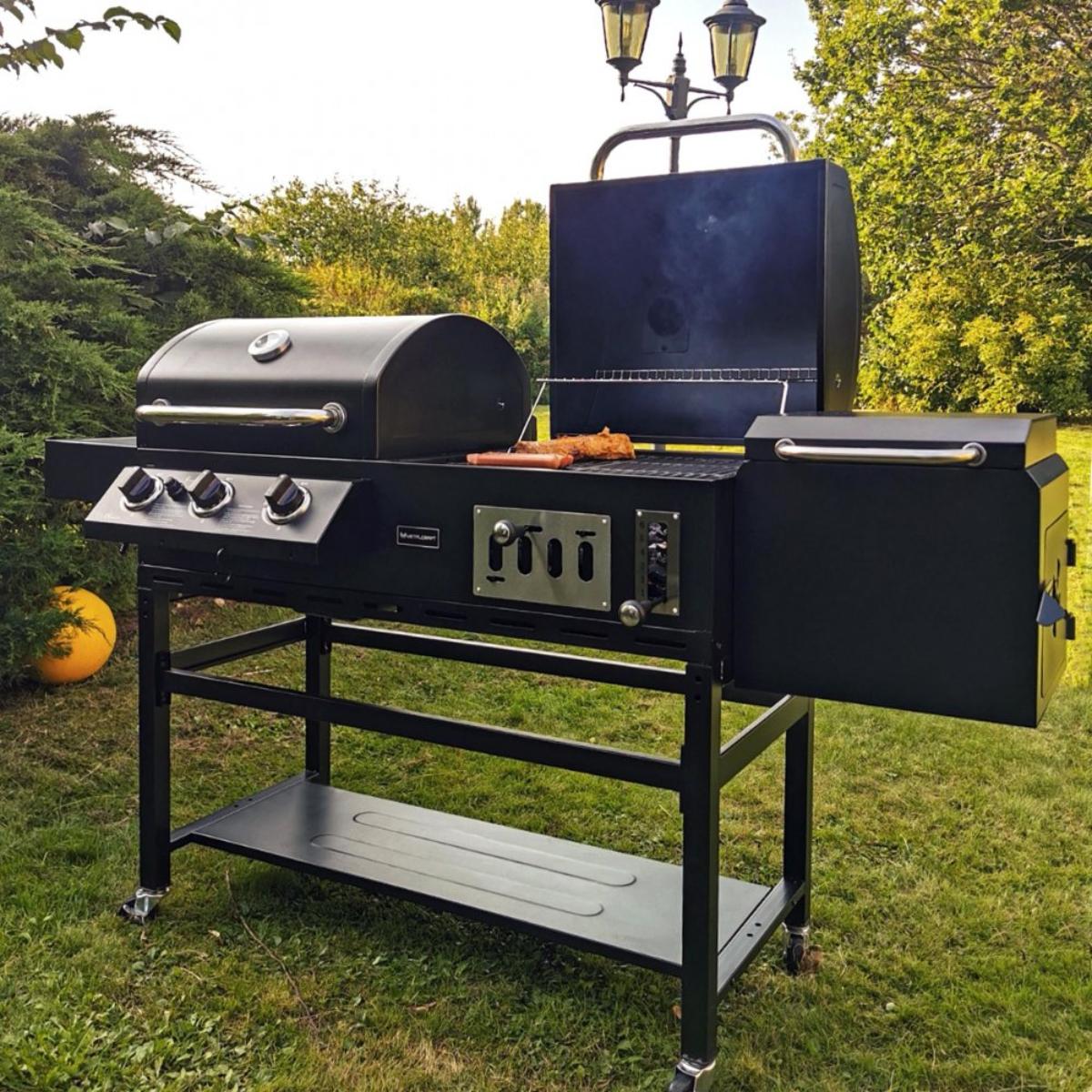 Kombinert kull- og gassgrill med røyker Cleceland