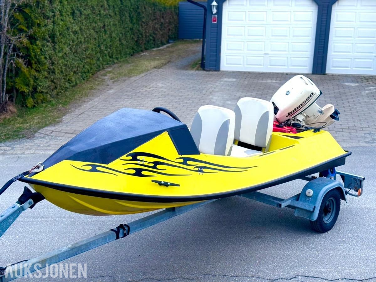 9 fot speedbåt med Johnson GT 9,9HK og henger