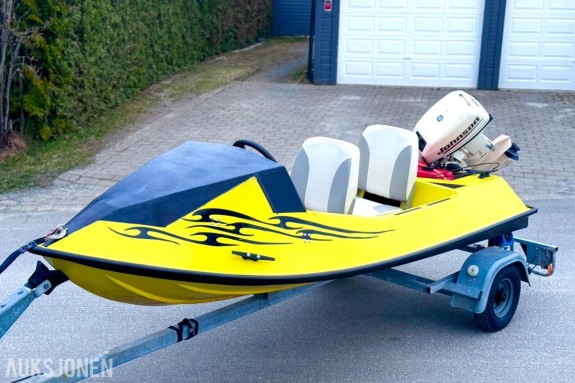 9 fot speedbåt med Johnson GT 9,9HK og henger