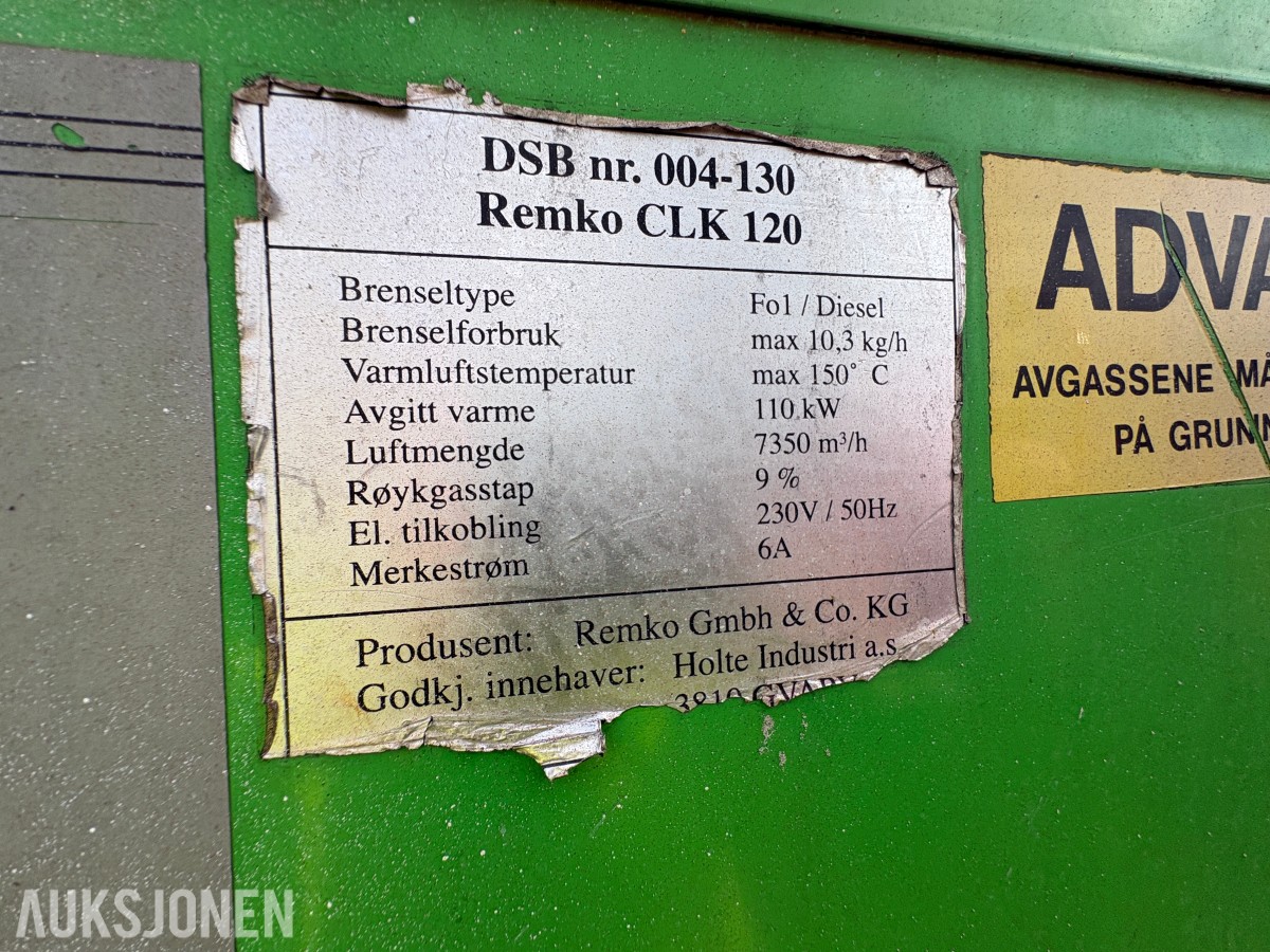 Remko CLK 120 dieselvarmer - reparasjonsobjekt