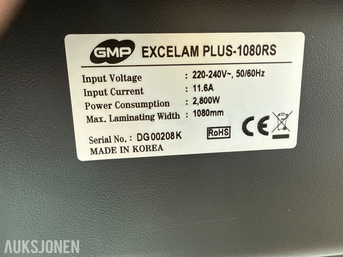 GMP Excelam Plus 1080RS bredformat rullelaminator 1080 mm