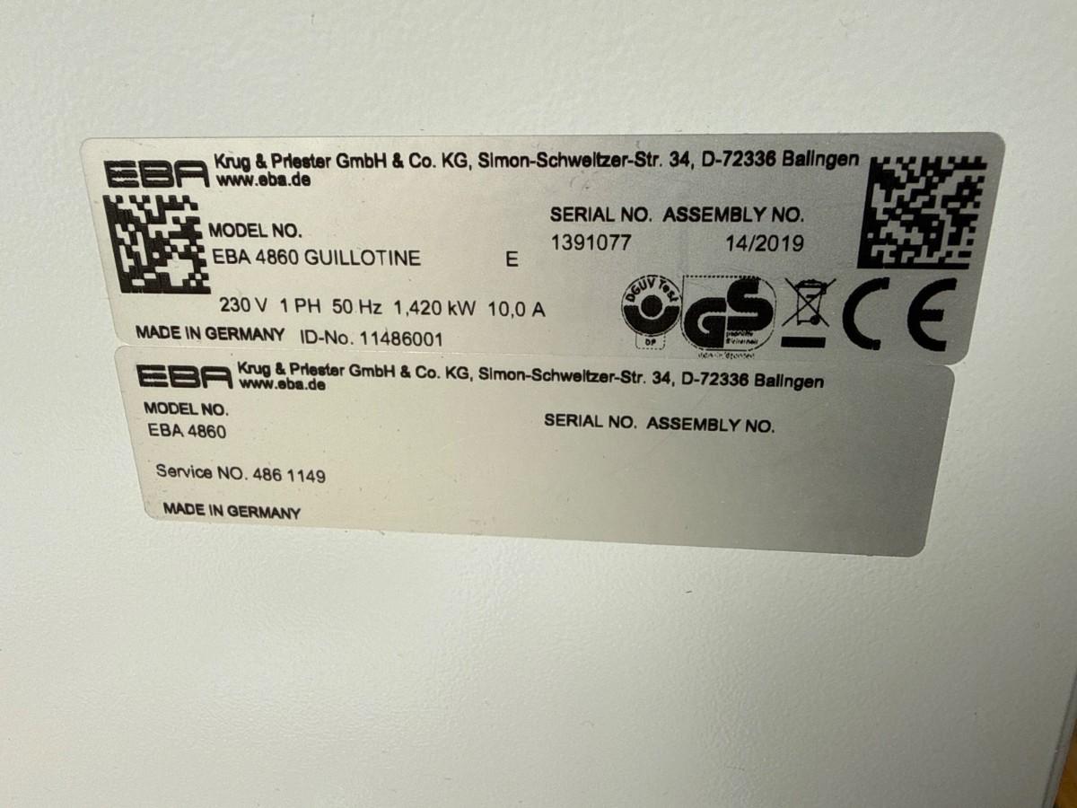 EBA 4860 elektrisk papirkutter / giljotin - 475 mm