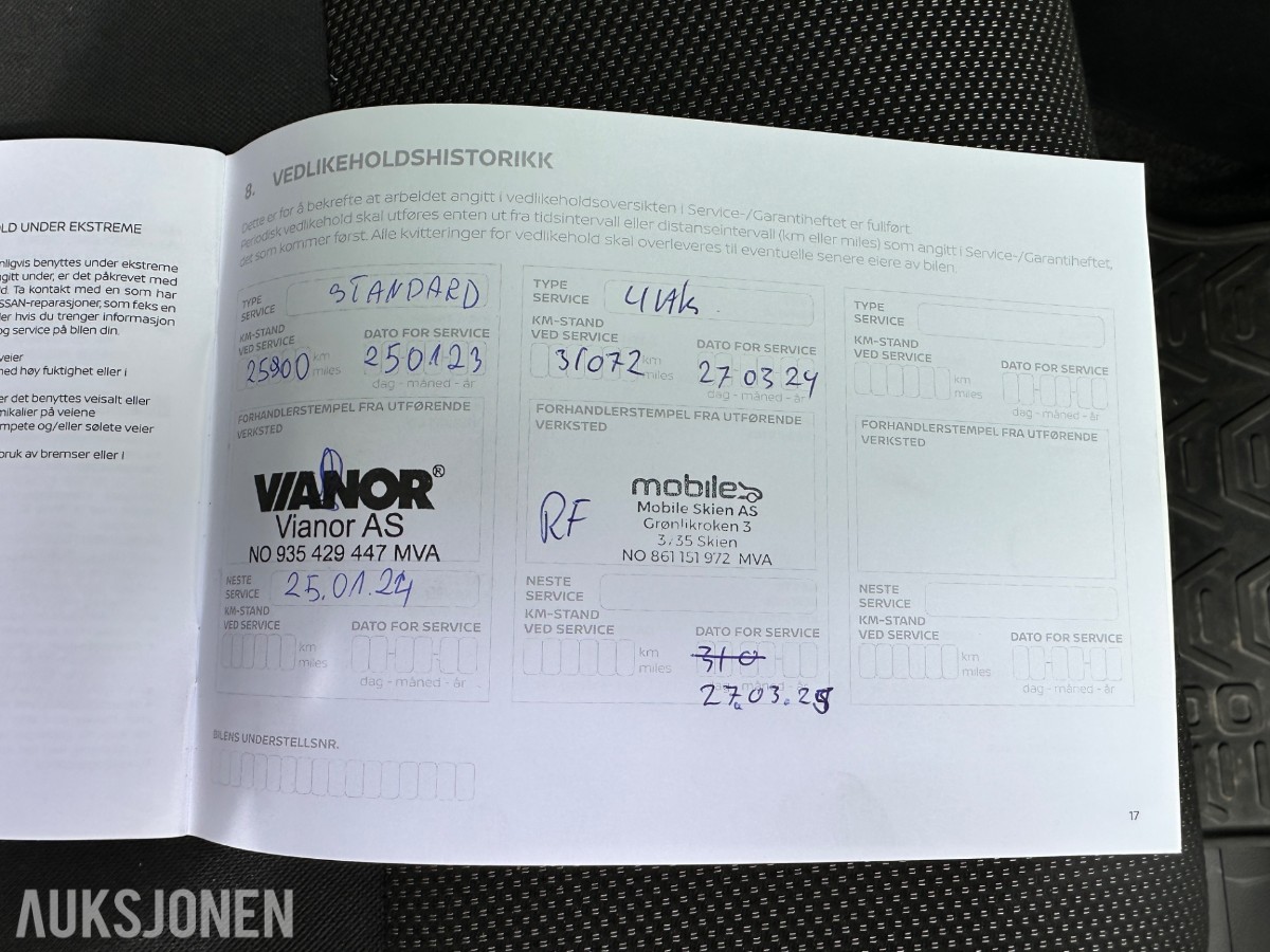 2020 Nissan e-NV200 40kWt 200 km rekkevidde – EU 09/2027, 55165km