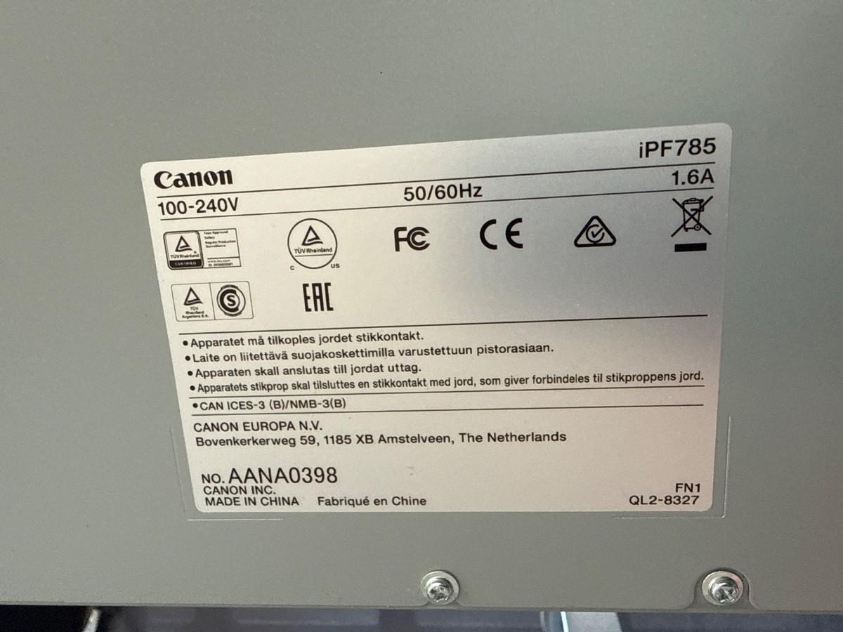 2014 Canon imagePROGRAF iPF785 36 storformatprinter / plotter