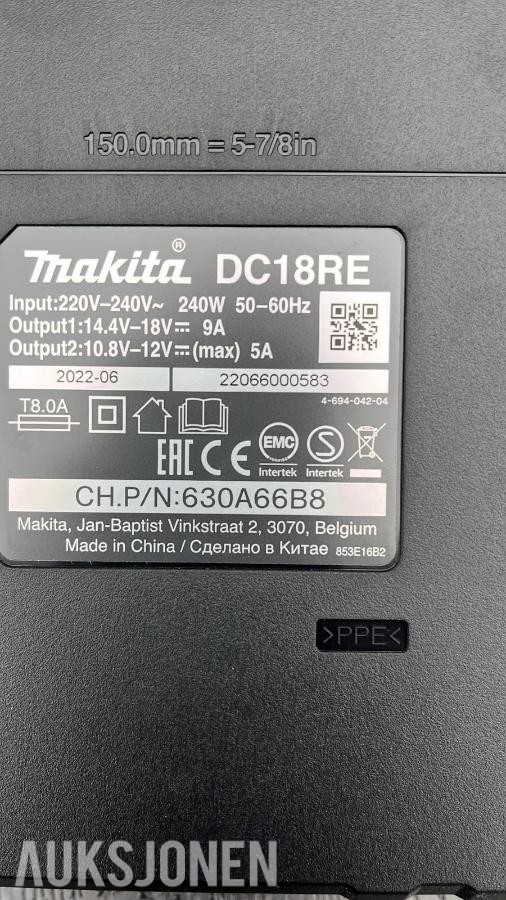 Makita DC18RE original kombi-hurtiglader for Makita Li-ion batterier.