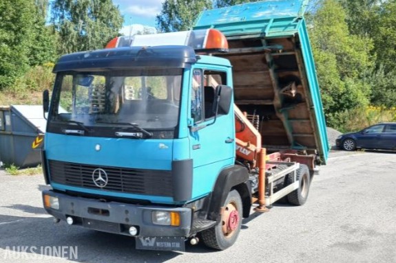 1989 Mercedes-Benz 814K tippbil med kran
