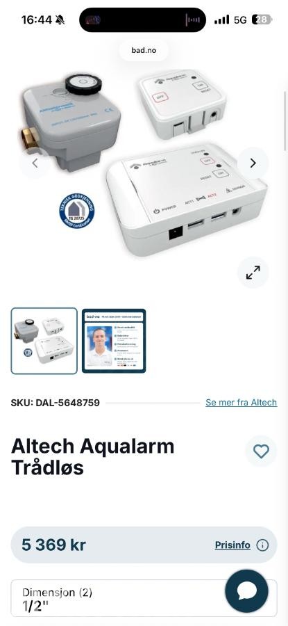 Oras Kraner aqualarm vannstoppere - 3/4 1/2 trådløs