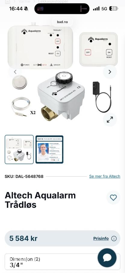 Oras Kraner aqualarm vannstoppere - 3/4 1/2 trådløs