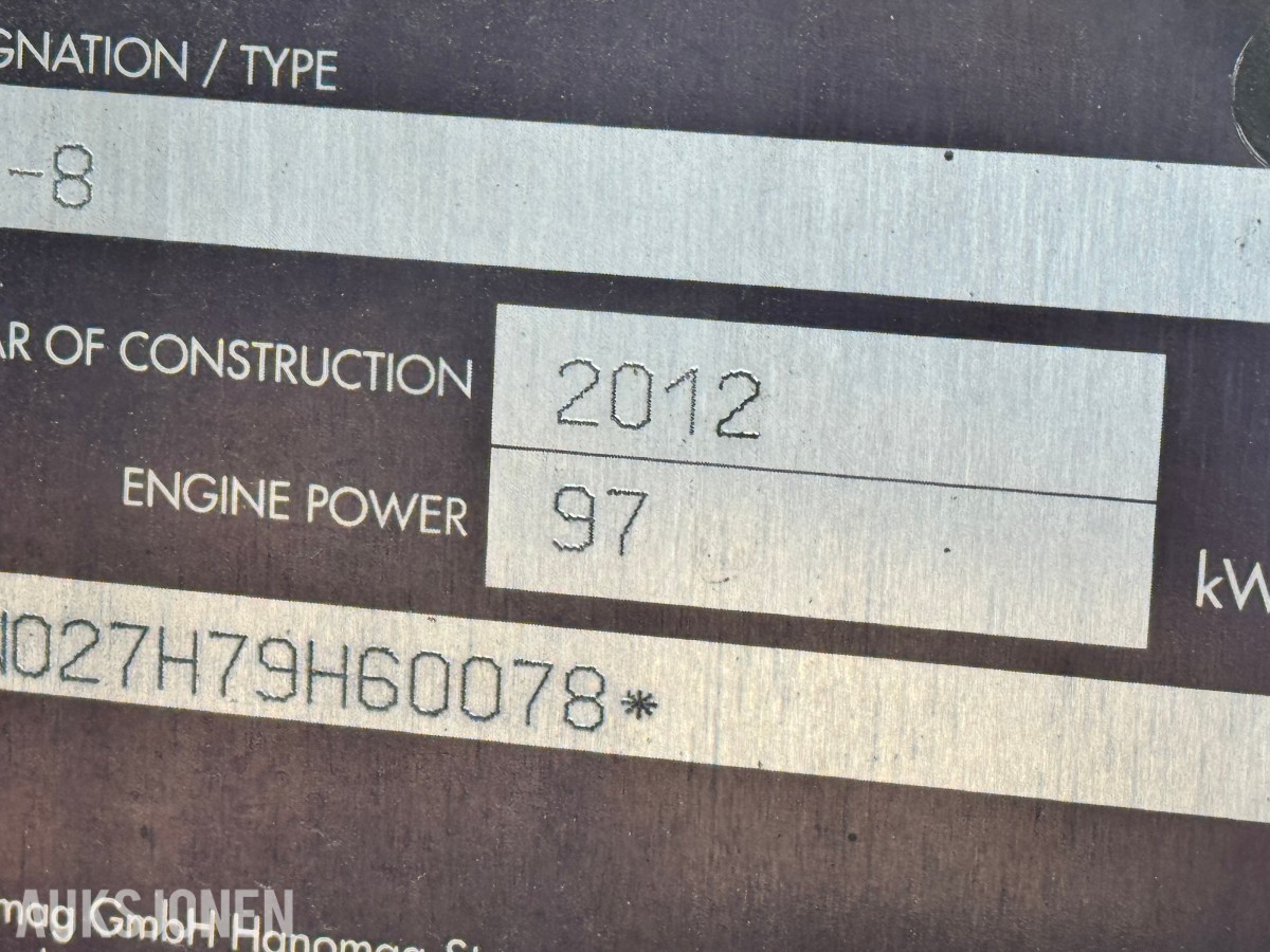 2012 Komatsu PW160-8 hjulgraver – brannskadet reparasjonsobjekt