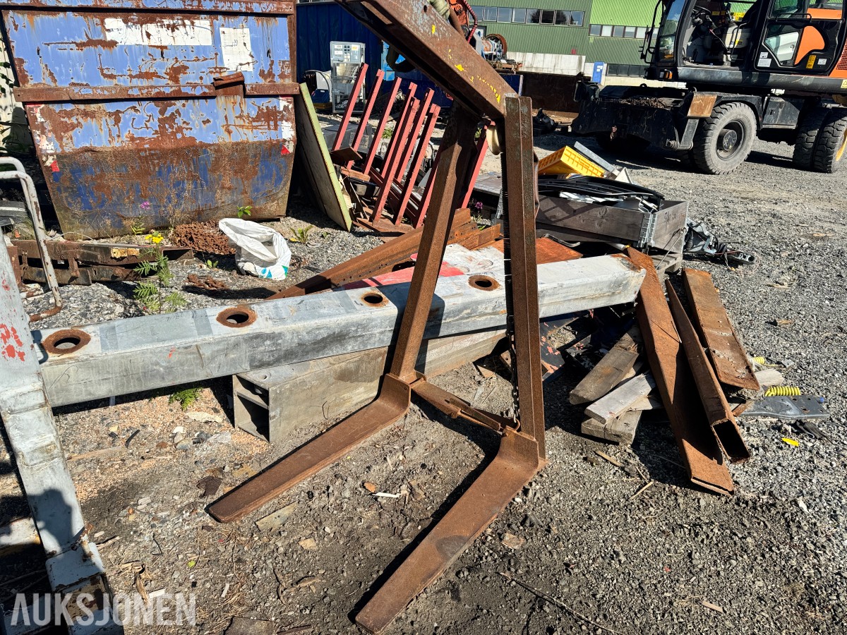 Sammenleggbar pallegaffel for kranløft – ca. 90 cm gafler
