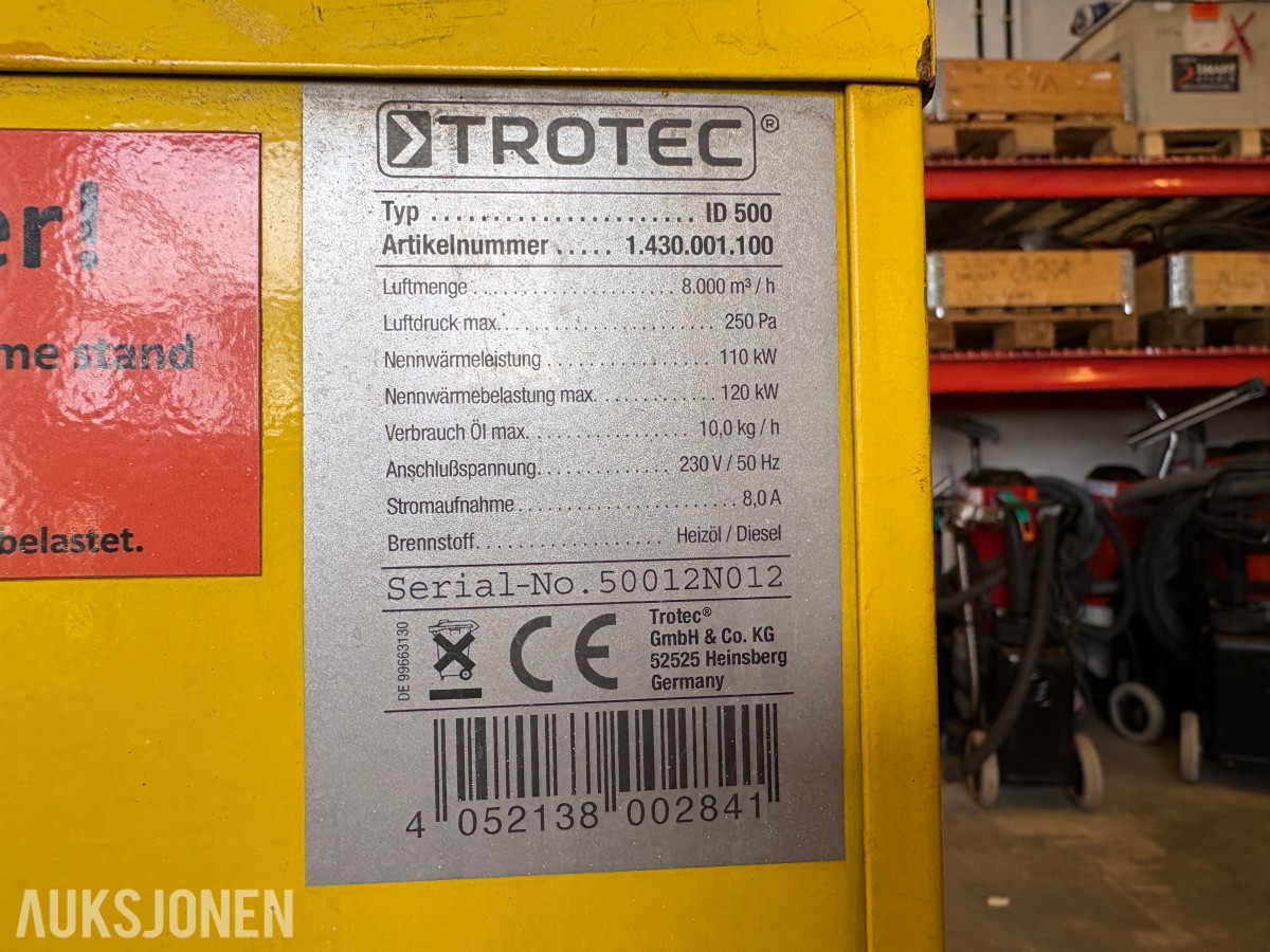 Trotec ID 500 byggvarmer / dieselvarmer – 110 kW – rep objekt
