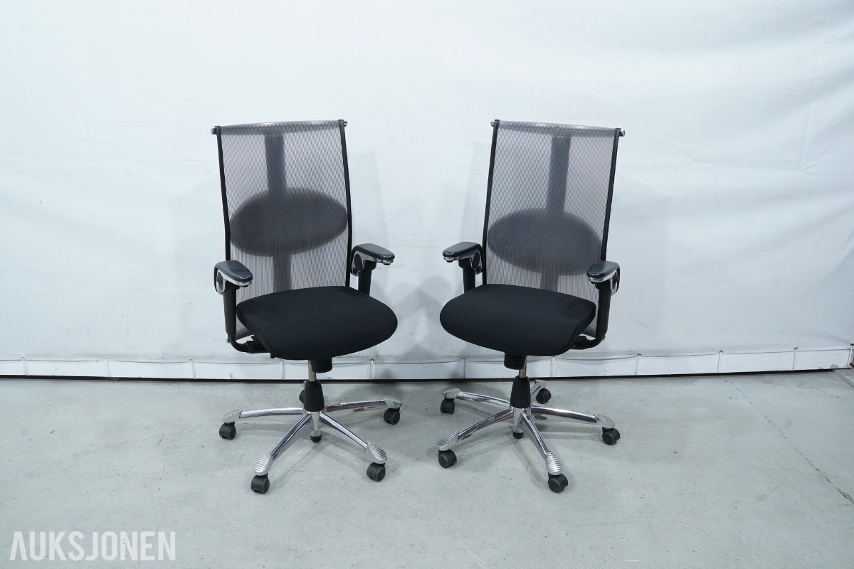 2 stk HÅG Inspiration 9221 kontorstoler med TiltDown-armlener