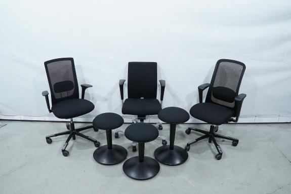 3 stk HÅG kontorstoler - SoFi 7500 / H04 4400 - 3 stk IKEA NILSERIK