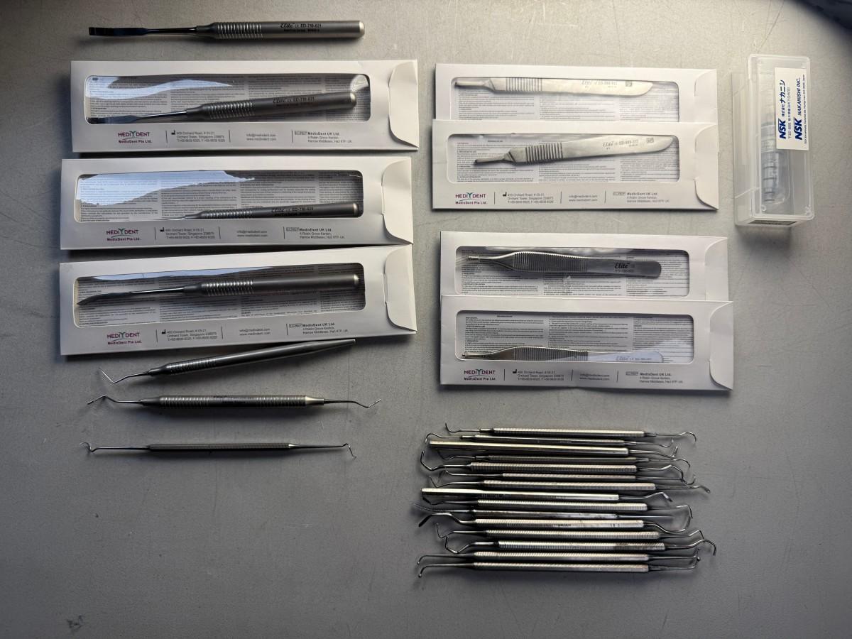 29 stk. MedixDent Elite tannlegeinstrumenter – Restaurering og kirurgi