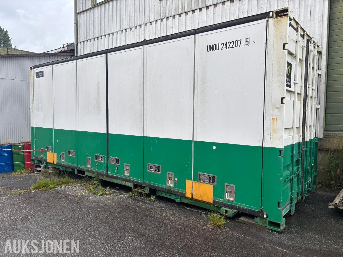 24 fots container med full sideåpning – 48,7 m³ – Doble endedører