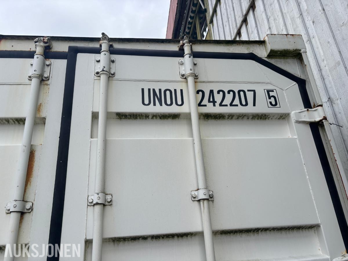24 fots container med full sideåpning – 48,7 m³ – Doble endedører