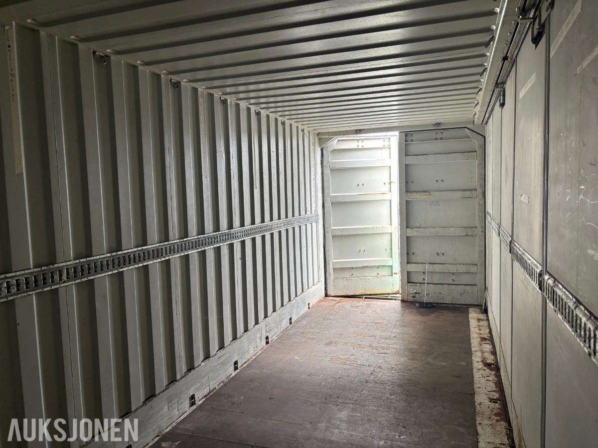 24 fots container med full sideåpning – 48,7 m³ – Doble endedører
