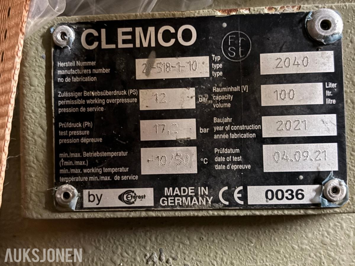 2021 CLEMCO Blåseklokke 100 liter  med ca. 40 m blåseslange