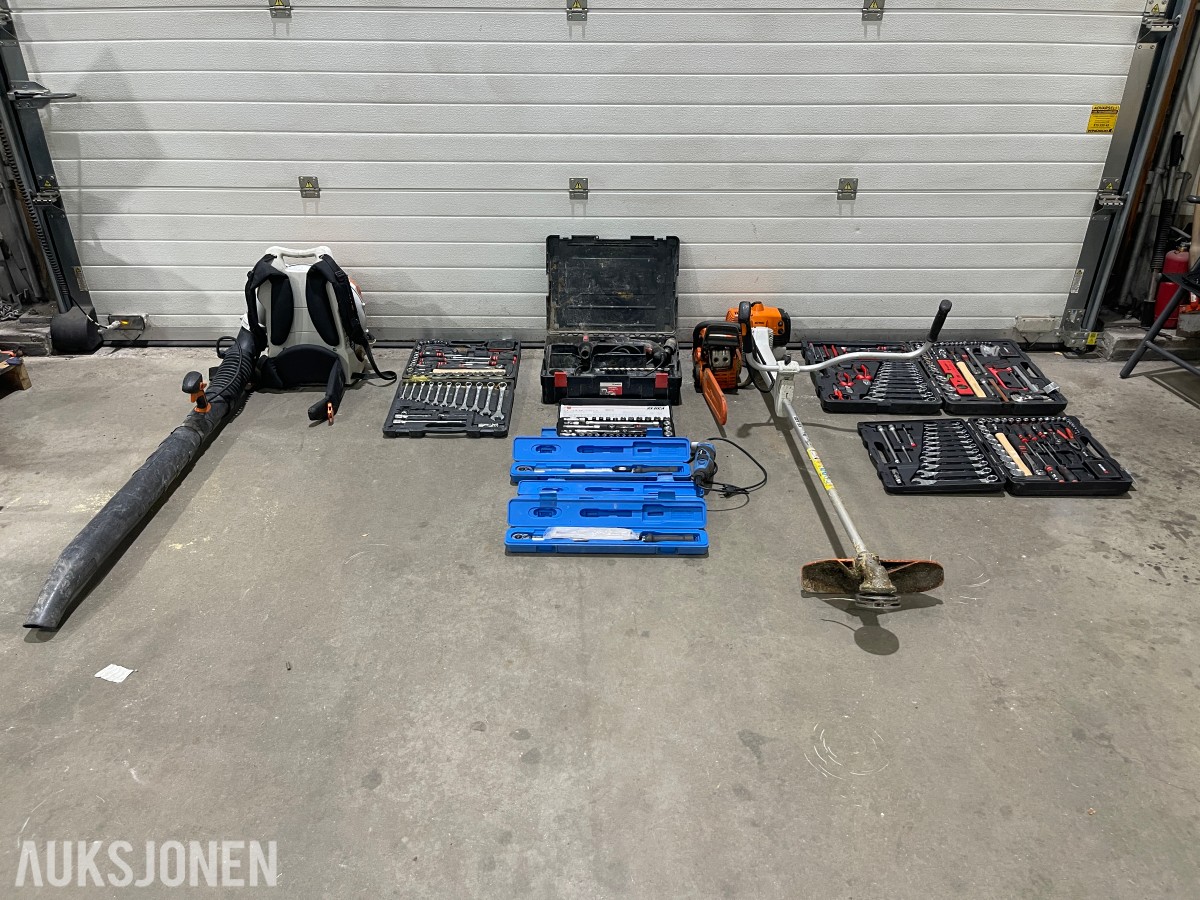 Verktøypakke med STIHL, Würth og diverse håndverktøy