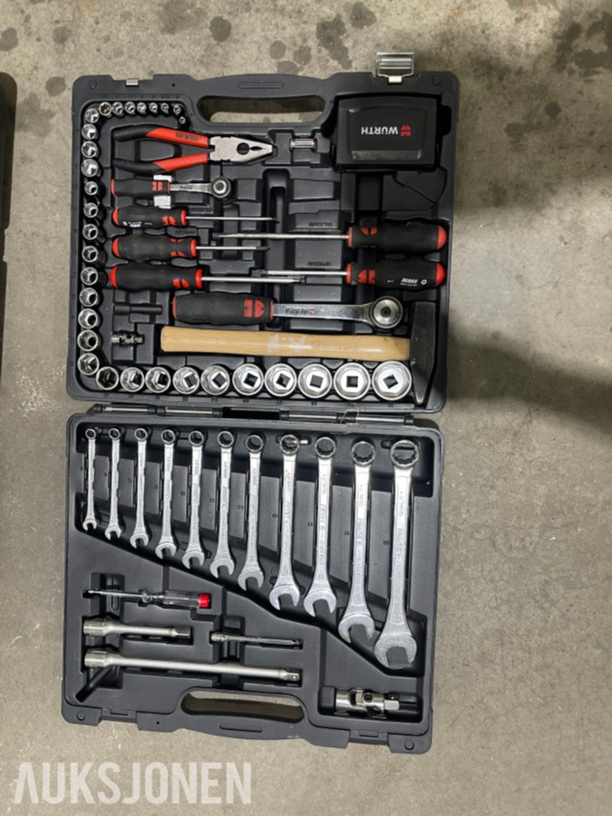 Verktøypakke med STIHL, Würth og diverse håndverktøy