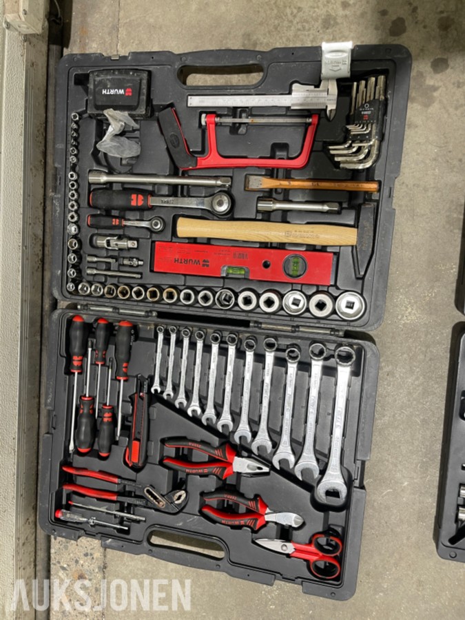 Verktøypakke med STIHL, Würth og diverse håndverktøy