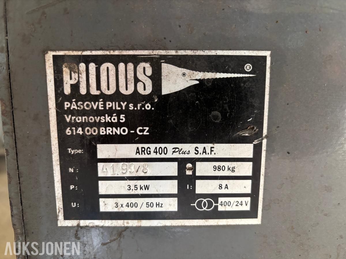 Pilous ARG 400 Plus S.A.F. båndsag for kapping av metall