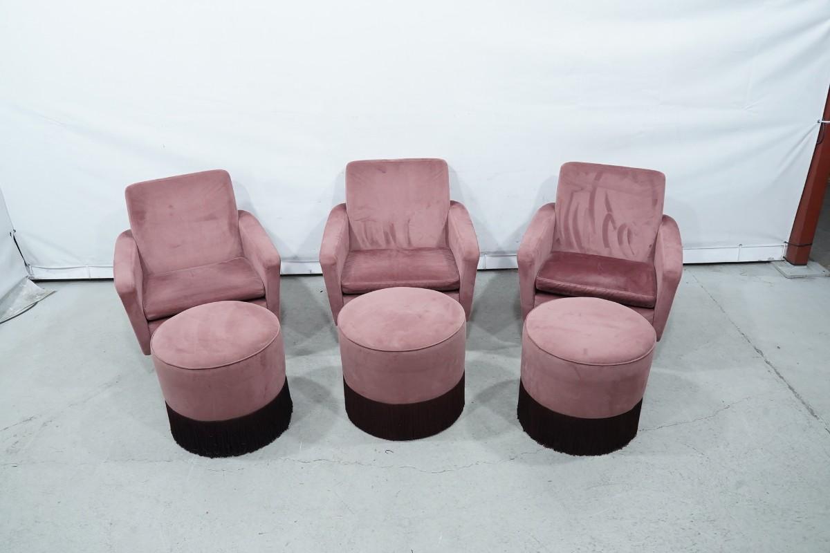 3 Layered 60’s Chair lenestoler med 3 Layered Footstool