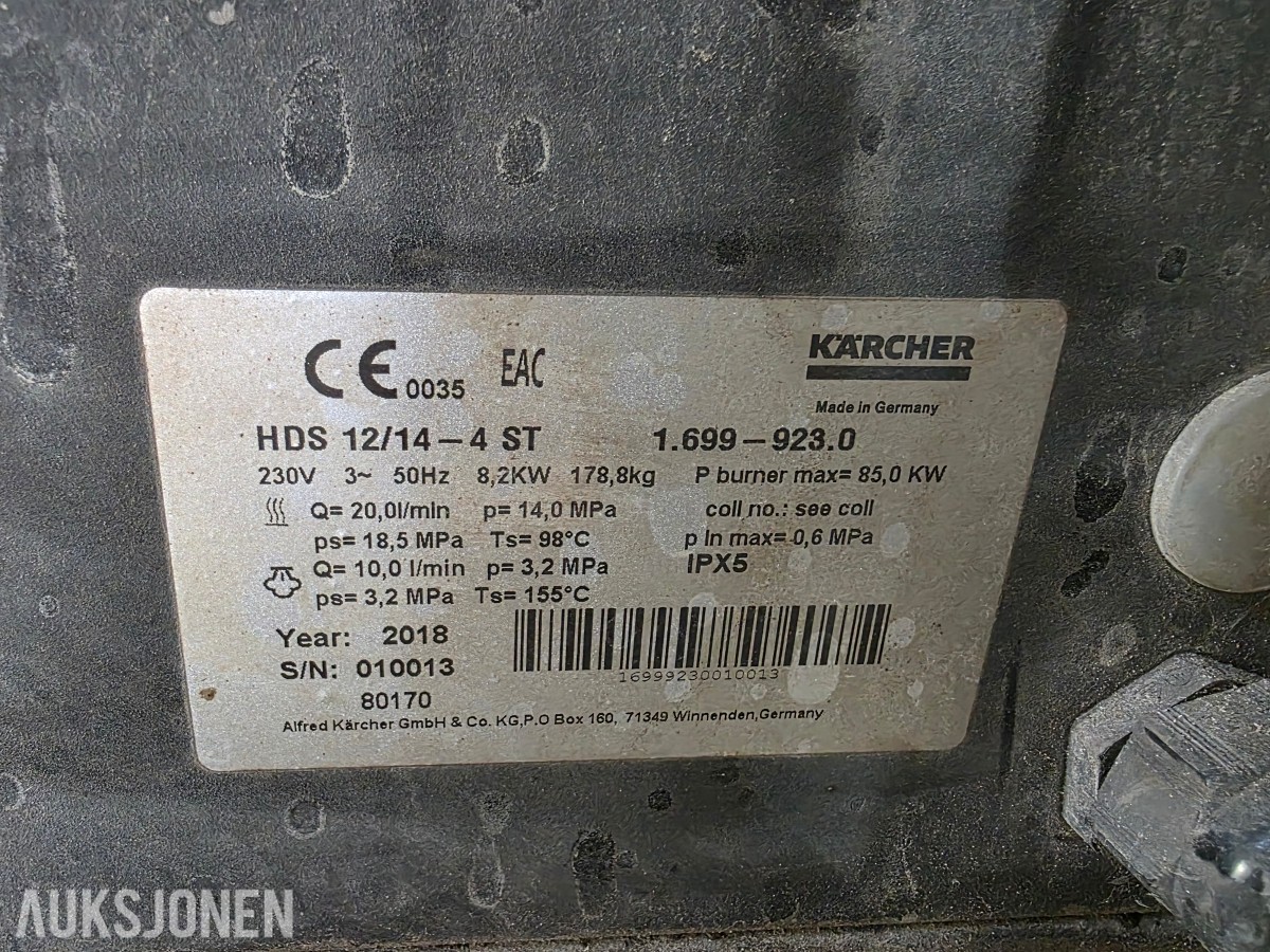 Kærcher varmtvanns vasker Professional HDS12/14-4ST