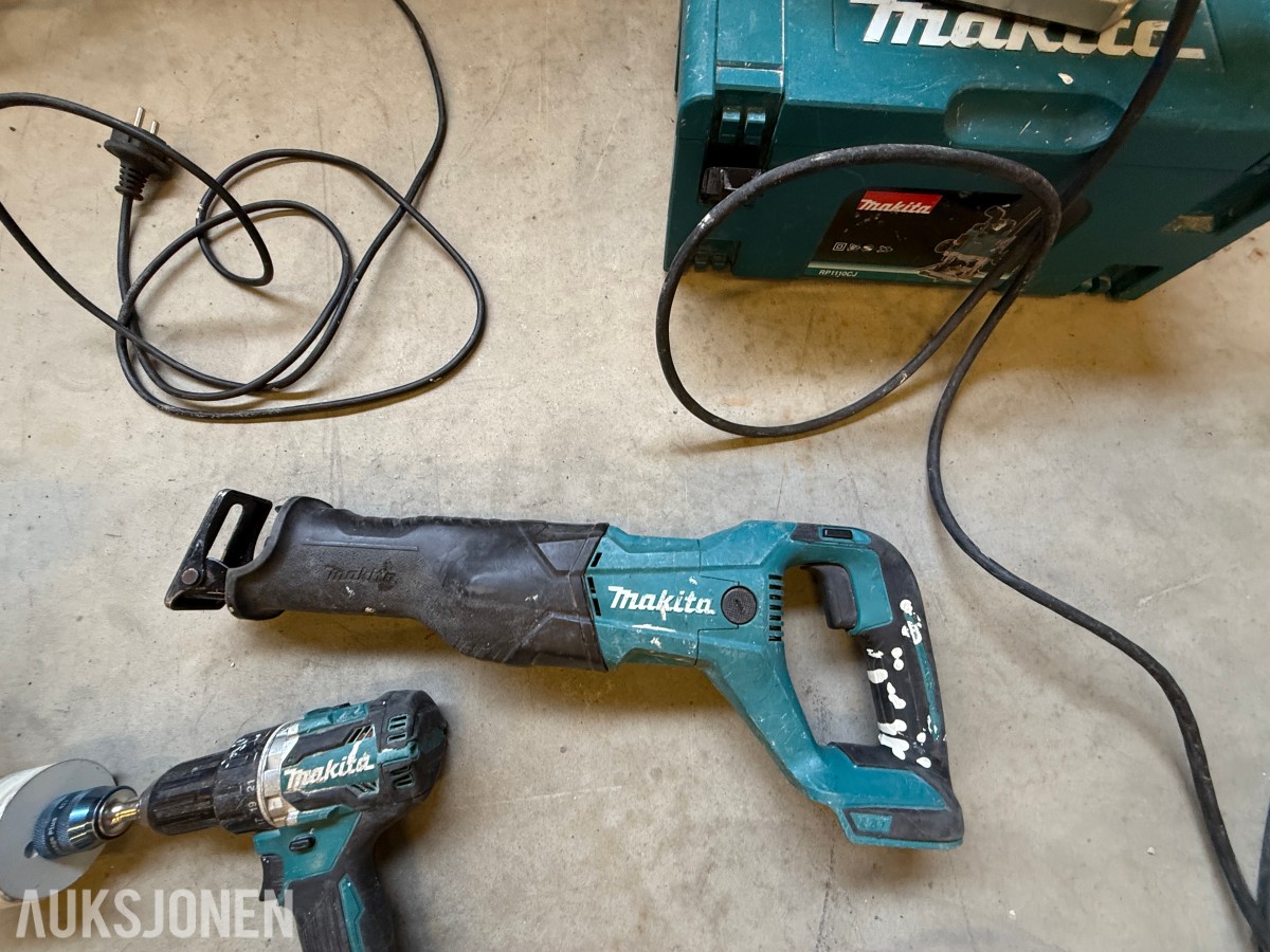 Parti med elektrisk verktøy og maskiner – Makita, Bosch, Stanley m.m.
