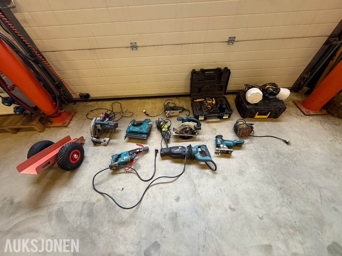 Parti med elektrisk verktøy og maskiner – Makita, Bosch, Stanley m.m.