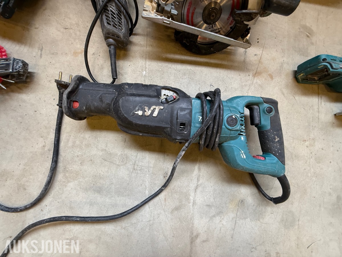 Parti med elektrisk verktøy og maskiner – Makita, Bosch, Stanley m.m.