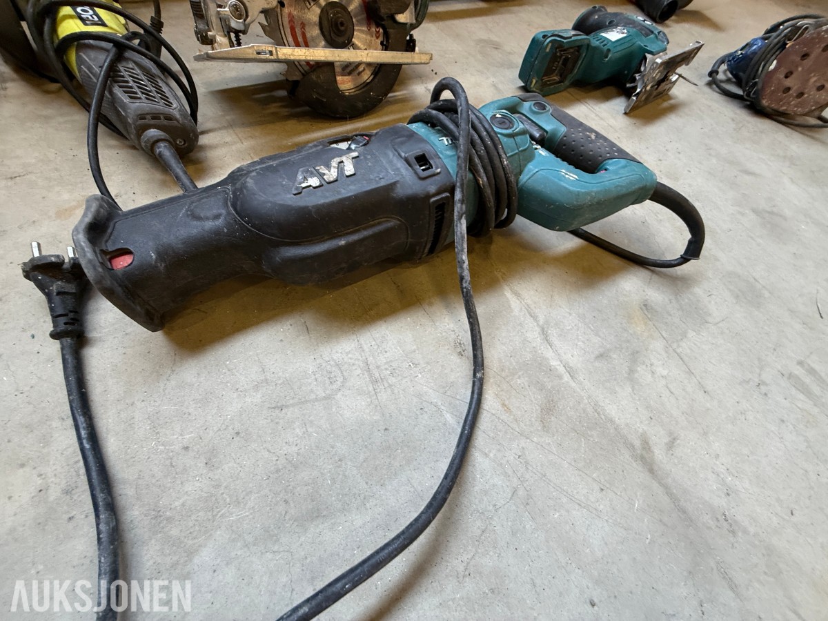 Parti med elektrisk verktøy og maskiner – Makita, Bosch, Stanley m.m.
