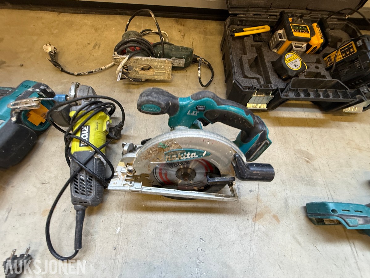 Parti med elektrisk verktøy og maskiner – Makita, Bosch, Stanley m.m.