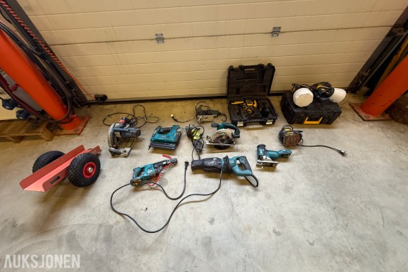 Parti med elektrisk verktøy og maskiner – Makita, Bosch, Stanley m.m.