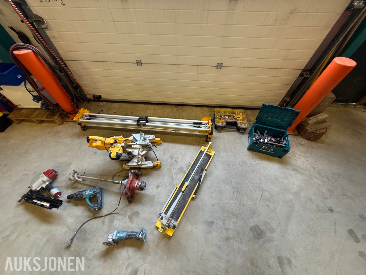 Parti med DeWalt, Makita og diverse elektroverktøy