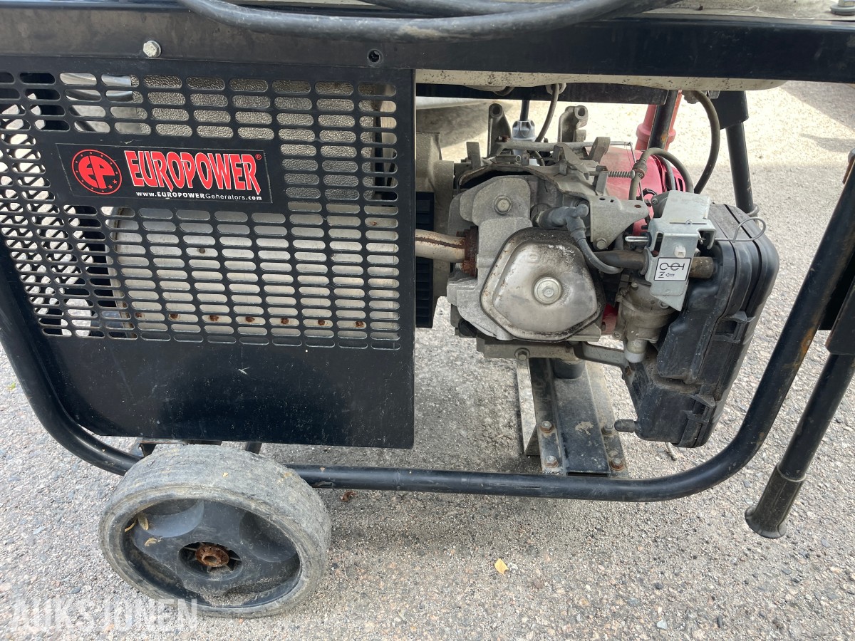 Europower EP6500T-25 strømaggregat 6,5 kVA