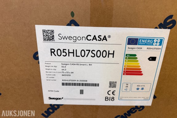 Ventilasjonsutstyr-Defekt Swegon Casa R5-H