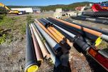 Stor pakke med rør, kummer og diverse materiell